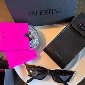 Valentino Black and Gold Sunglasses